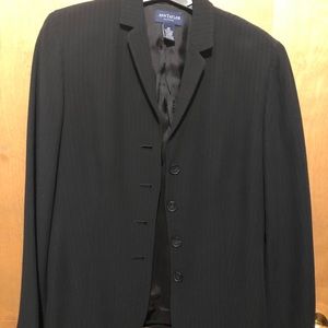 Black striped jacket and skirt